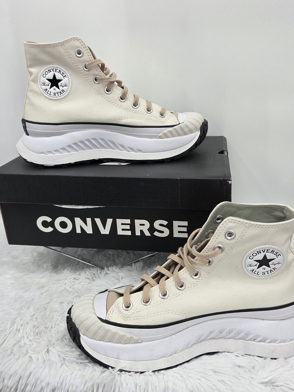 Converse Chuck 70 AT-CX Cream Platform High Top Sneakers Women 9 Men 7.5
